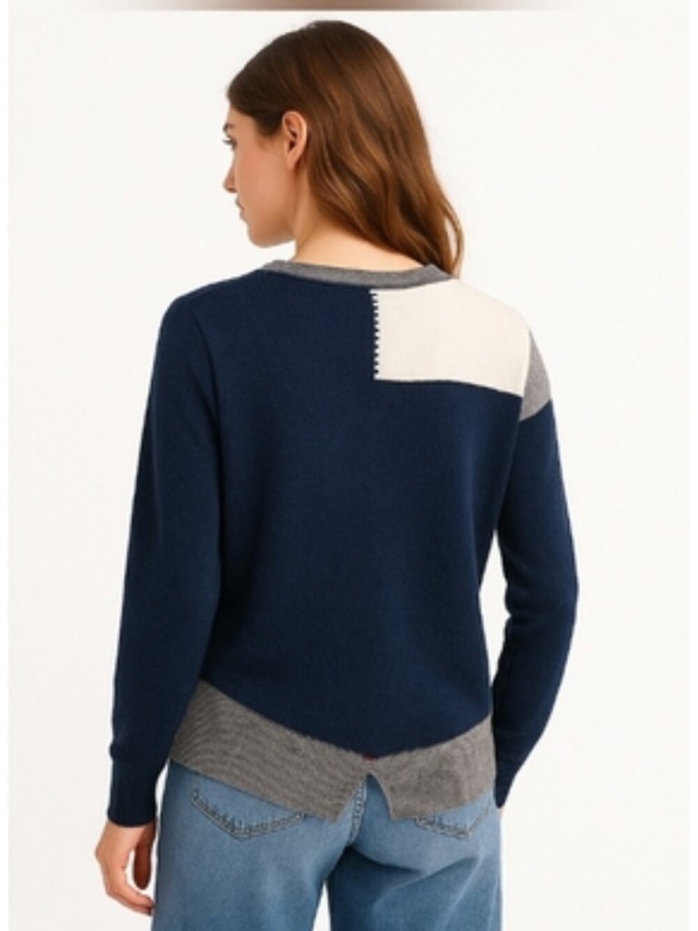 Label & Thread Wool Cashmere Colorblock Sweater - Picture 2 of 11